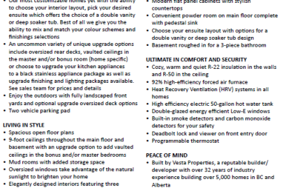 Single Family Laned Homes VP - South Point, Airdrie